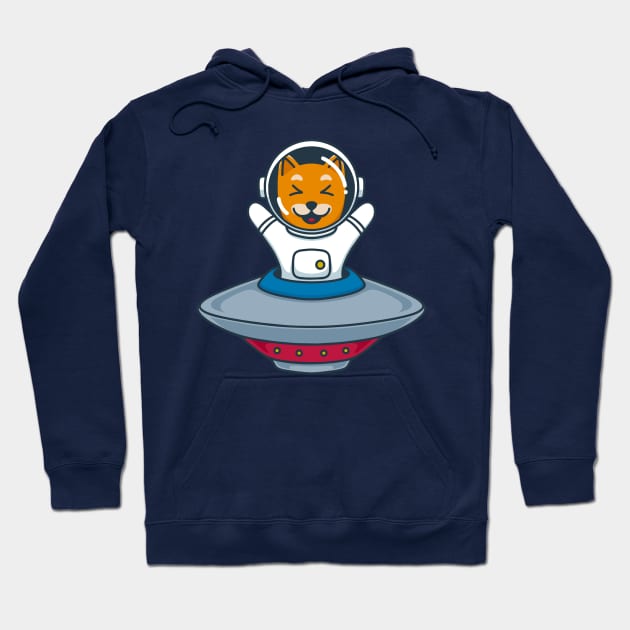 Astrnout Cat ride an UFO Hoodie by Tlatous